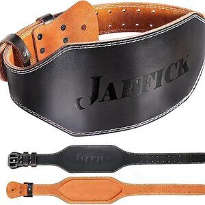 Jaffick Men's Leather Weight Lifting Belt Size L